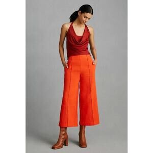 Anthropologie X Maeve Pintucked Wide-Leg Pants By Maeve In Red Size 14 T